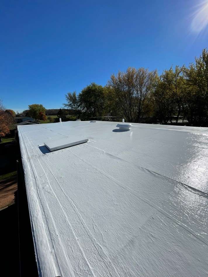 Fabric reinforced membrane system after restoration demonstrating quality workmanship and superior materials