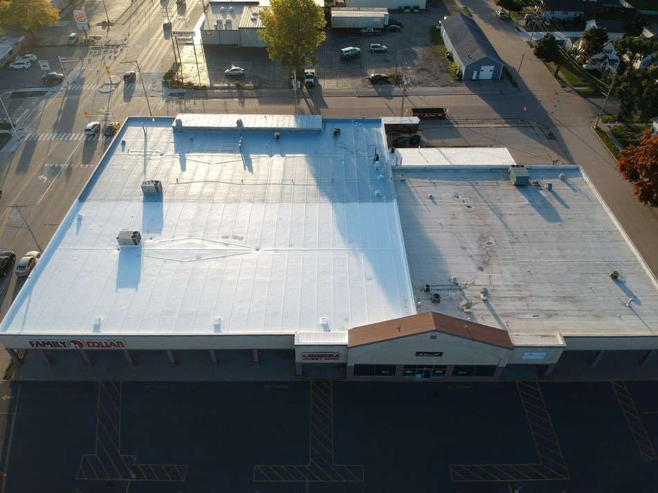 Membrane restoration after completion by Roof Tech LLC showing superior coating system and professional finishing