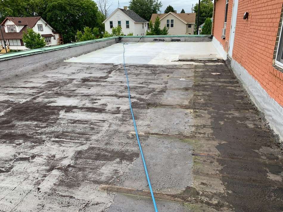 Pre-installation roof condition demonstrating need for professional spray foam roofing system application